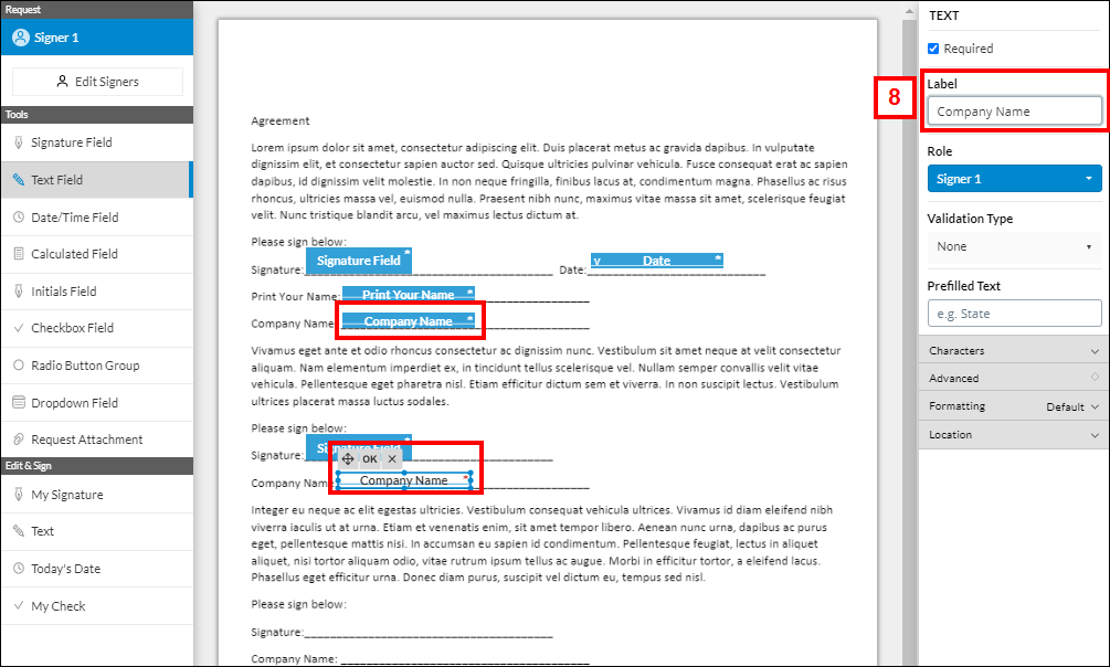 Adding fields to a document